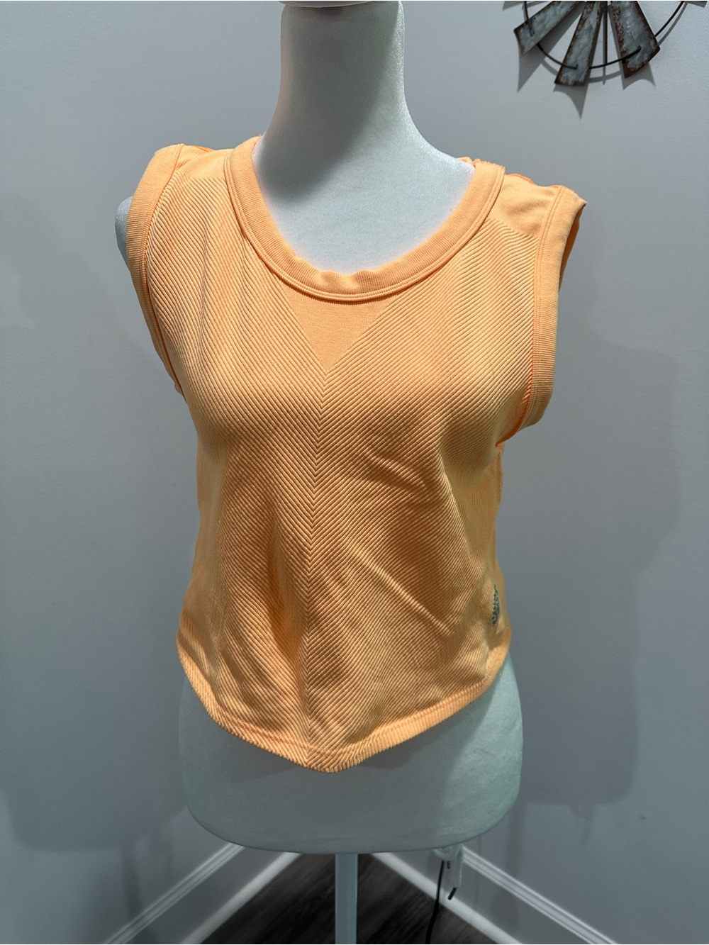 Fabletics Peach Ribbed Sleeveless Tank